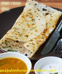Onion Rava Dosa with aloo bhaji recipe